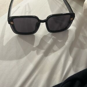 Black plastic Chanel sunglasses